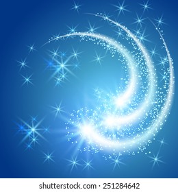Glowing salute and firework with sparkle stars