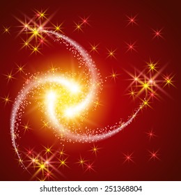 Glowing salute and firework with sparkle stars