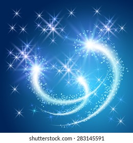 Glowing salute and firework with sparkle stars