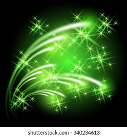 Glowing salute and firework with sparkle stars