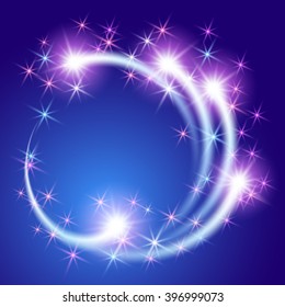 Glowing salute and firework with sparkle stars