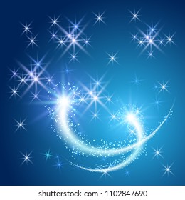 Glowing salute and sparkle firework with sparkle stars