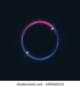 Glowing sci-fi interface HUD elements. Technology futuristic design, neon lights. Vector mystical background