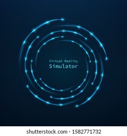 Glowing sci-fi interface HUD elements. Technology futuristic design, neon lights. Vector mystical background