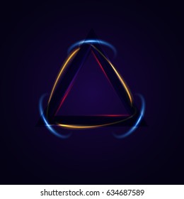 Glowing sci-fi interface HUD elements. Technology futuristic design, neon lights. Vector mystical background