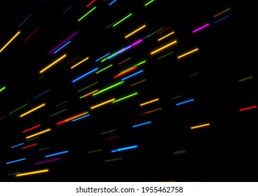 Glowing sci-fi retro graphic design with colorful neon laser lines. Futuristic hi-tech background. Vector illustration