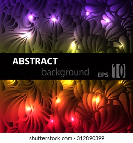Glowing sea shell vector pattern on a background. EPS 10 illustration.