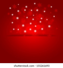 Glowing shiny christmas background with snowflakes. Vector