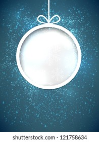 Glowing shiny christmas ball background. Vector eps10.