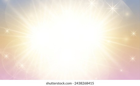 glowing and shiny glare banner with sunrays effect vector