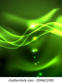 Glowing shiny light abstract background, vector template