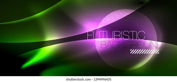 Glowing shiny light abstract background, vector template