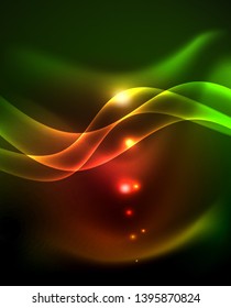 Glowing shiny light abstract background, vector template