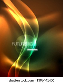 Glowing shiny light abstract background, vector template