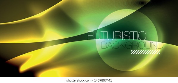 Glowing shiny light abstract background, vector template