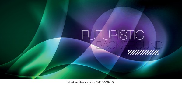 Glowing shiny light abstract background, vector template