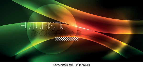 Glowing shiny light abstract background, vector template