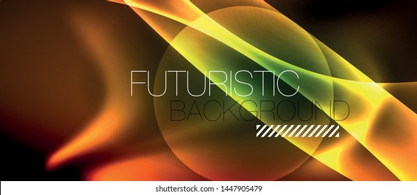 Glowing shiny light abstract background, vector template