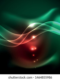 Glowing shiny light abstract background, vector template