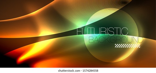 Glowing shiny light abstract background, vector template
