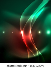 Glowing shiny light abstract background, vector template