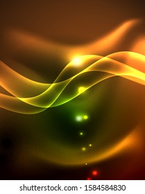 Glowing shiny light abstract background, vector template