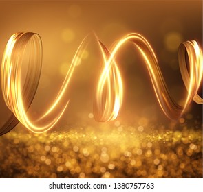 Glowing shiny lines effect vector background. EPS10. Abstract light speed motion effect. Shiny wavy trail. Light painting. Light trail. Vector eps10.
