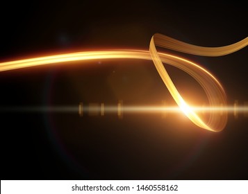 Glowing shiny lines effect vector background. EPS10. Abstract light speed motion effect. Shiny wavy trail. Light painting. Light trail. Vector eps10.