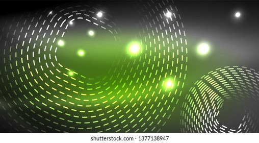 Glowing shiny neon colors with abstract lines, modern background. Vector magic illustration