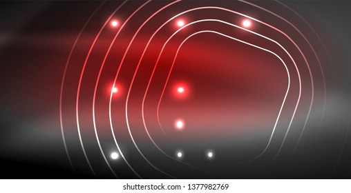 Glowing shiny neon colors with abstract lines, modern background. Vector magic illustration