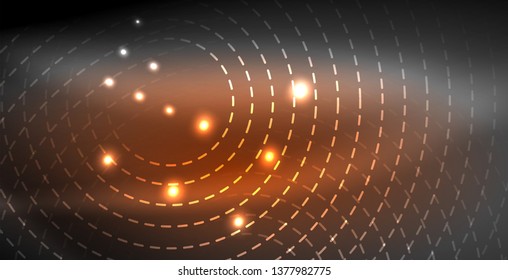 Glowing shiny neon colors with abstract lines, modern background. Vector magic illustration