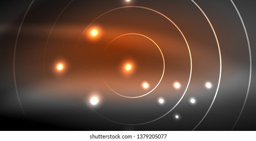 Glowing shiny neon colors with abstract lines, modern background. Vector magic illustration