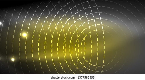 Glowing shiny neon colors with abstract lines, modern background. Vector magic illustration