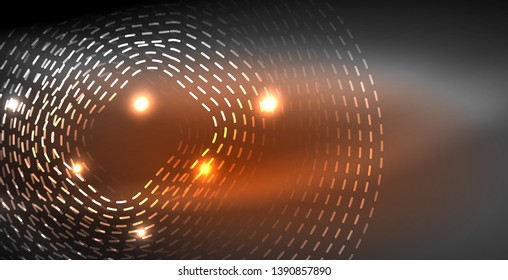 Glowing shiny neon colors with abstract lines, modern background. Vector magic illustration