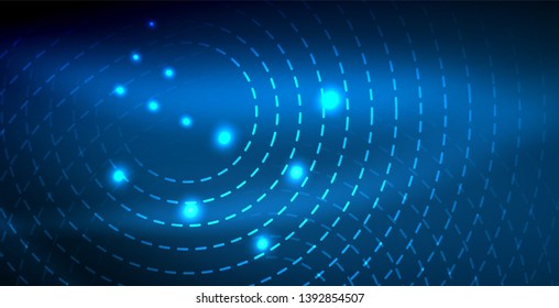 Glowing shiny neon colors with abstract lines, modern background. Vector magic illustration