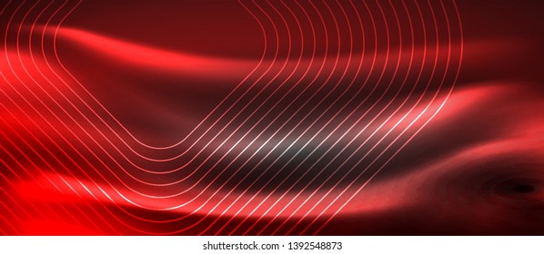 Glowing shiny neon squares abstract background, techno modern template, vector