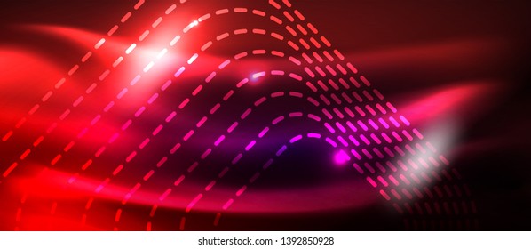 Glowing shiny neon squares abstract background, techno modern template, vector