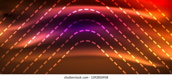 Glowing shiny neon squares abstract background, techno modern template, vector
