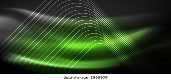 Glowing shiny neon squares abstract background, techno modern template, vector