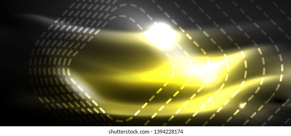 Glowing shiny neon squares abstract background, techno modern template, vector