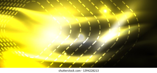 Glowing shiny neon squares abstract background, techno modern template, vector