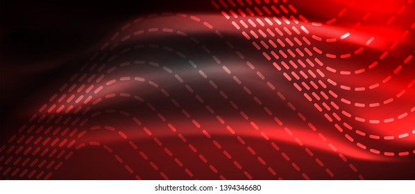 Glowing shiny neon squares abstract background, techno modern template, vector