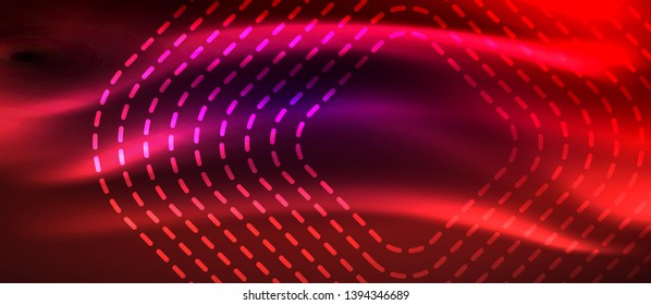 Glowing shiny neon squares abstract background, techno modern template, vector