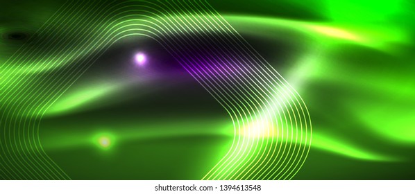 Glowing shiny neon squares abstract background, techno modern template, vector