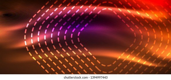 Glowing shiny neon squares abstract background, techno modern template, vector