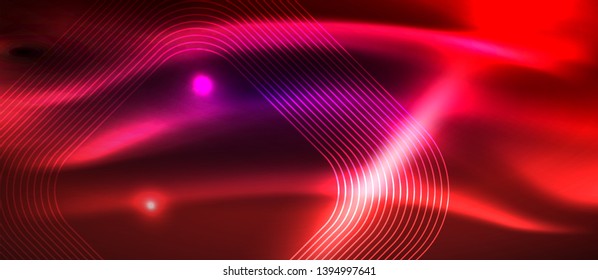 Glowing shiny neon squares abstract background, techno modern template, vector
