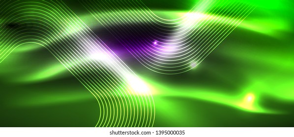 Brilhante neon brilhante quadrados fundo abstrato, techno modelo moderno, vetor