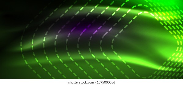 Glowing shiny neon squares abstract background, techno modern template, vector