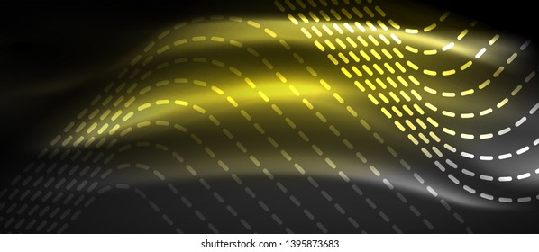 Glowing shiny neon squares abstract background, techno modern template, vector