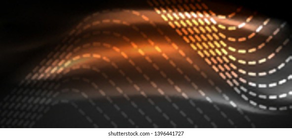 Glowing shiny neon squares abstract background, techno modern template, vector